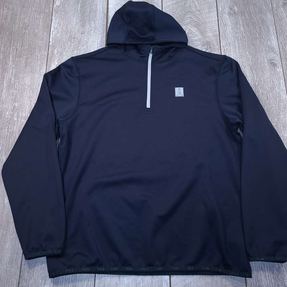 Ping SensorWarm Hoodie Mens Size XXL Navy Blue Fleece Lined 1/4 Zip Pullover